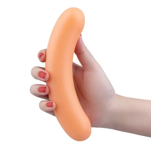 Fun soft sausage-shaped anal plug with realistic texture for pleasure